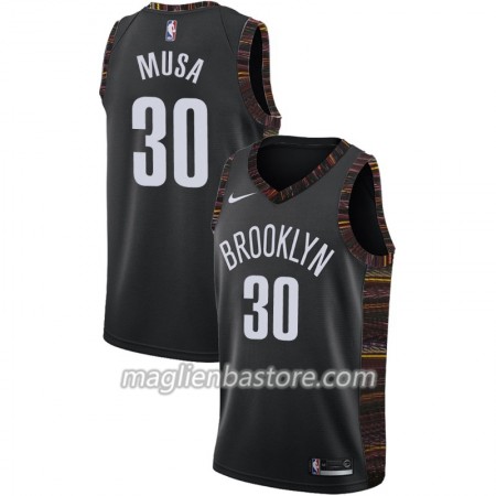 Maglia NBA Brooklyn Nets Dzanan Musa 30 2018-19 Nike City Edition Nero Swingman - Uomo